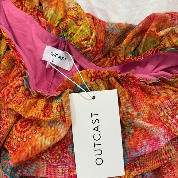 Outcast Multicolor Ruffled Two-Piece Set - Picture 2 of 6